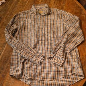 G.H. Bass & Co. Men's Plaid Button-Down Shirt - Blue & Tan